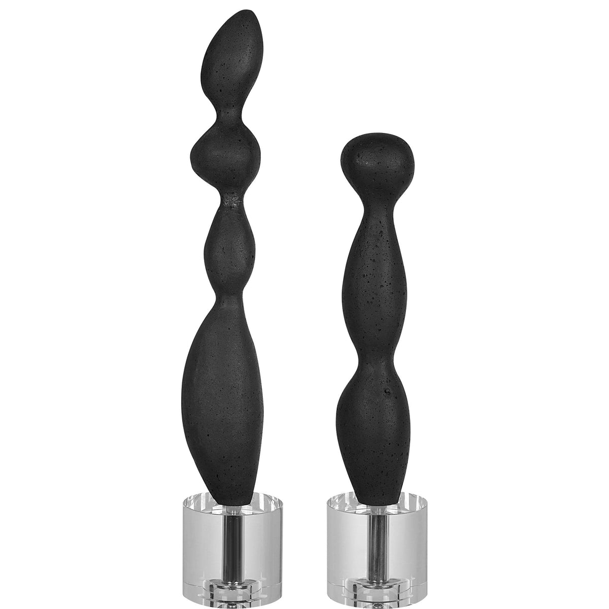 Uttermost Accessories Koa Black Marble Sculptures, S/2 House of Isabella UK
