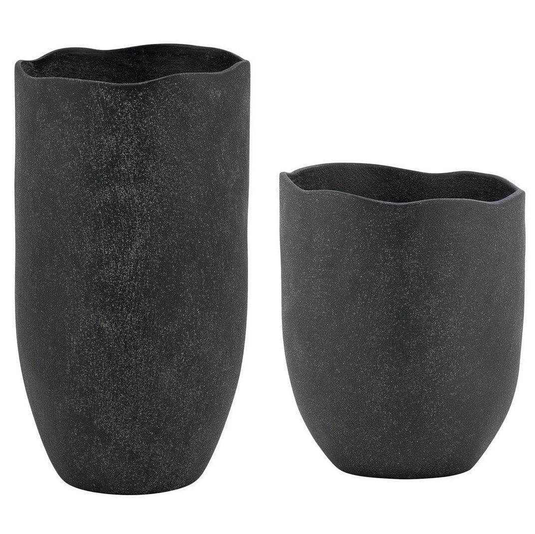 Uttermost Accessories Komorebi Indoor-Outdoor Vases in Black - Set of 2 House of Isabella UK