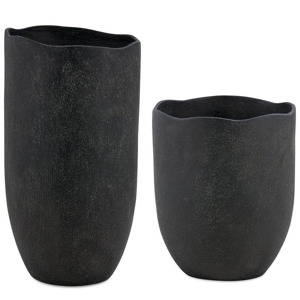 Uttermost Accessories Komorebi Indoor-Outdoor Vases in Black - Set of 2 House of Isabella UK