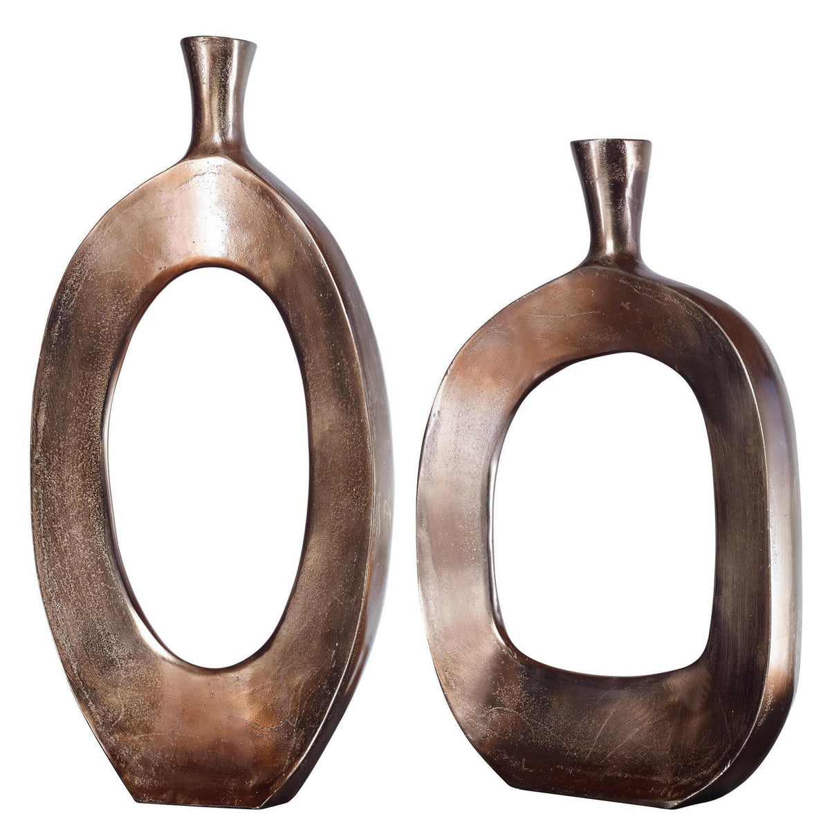 Kyler Textured Bronze Vases Set/2.