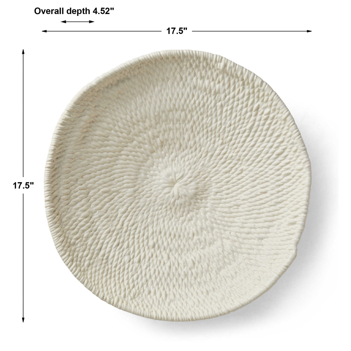 Uttermost Accessories Legacy Basket Wall-Mounted Ceramic Bowl in White House of Isabella UK
