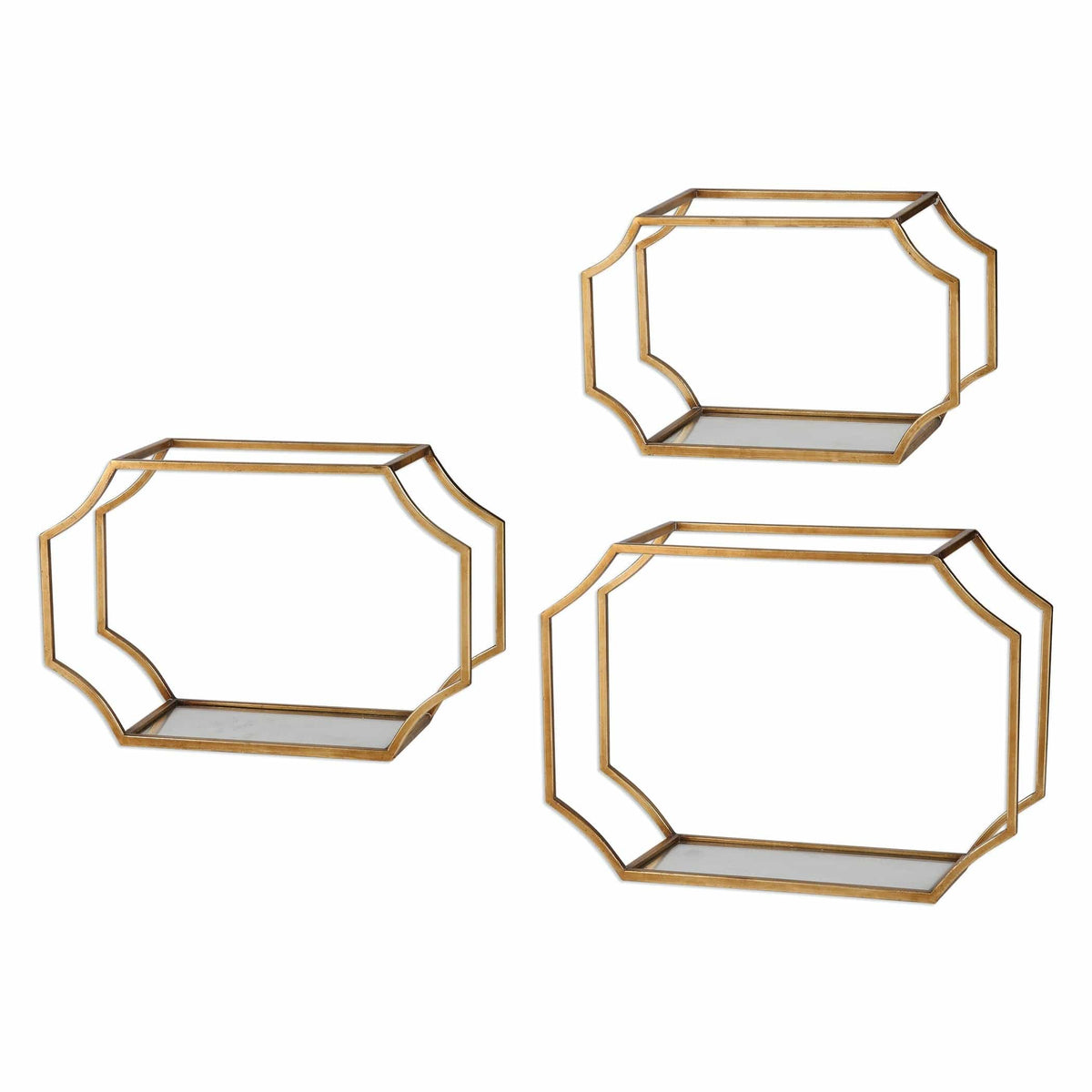 Uttermost Accessories Lindee Gold Wall Shelves S/3 House of Isabella UK