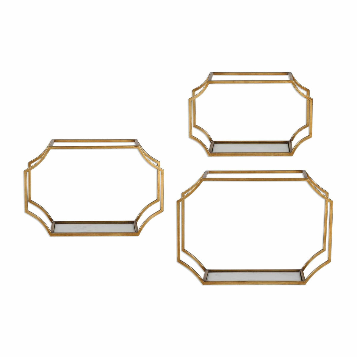 Uttermost Accessories Lindee Gold Wall Shelves S/3 House of Isabella UK