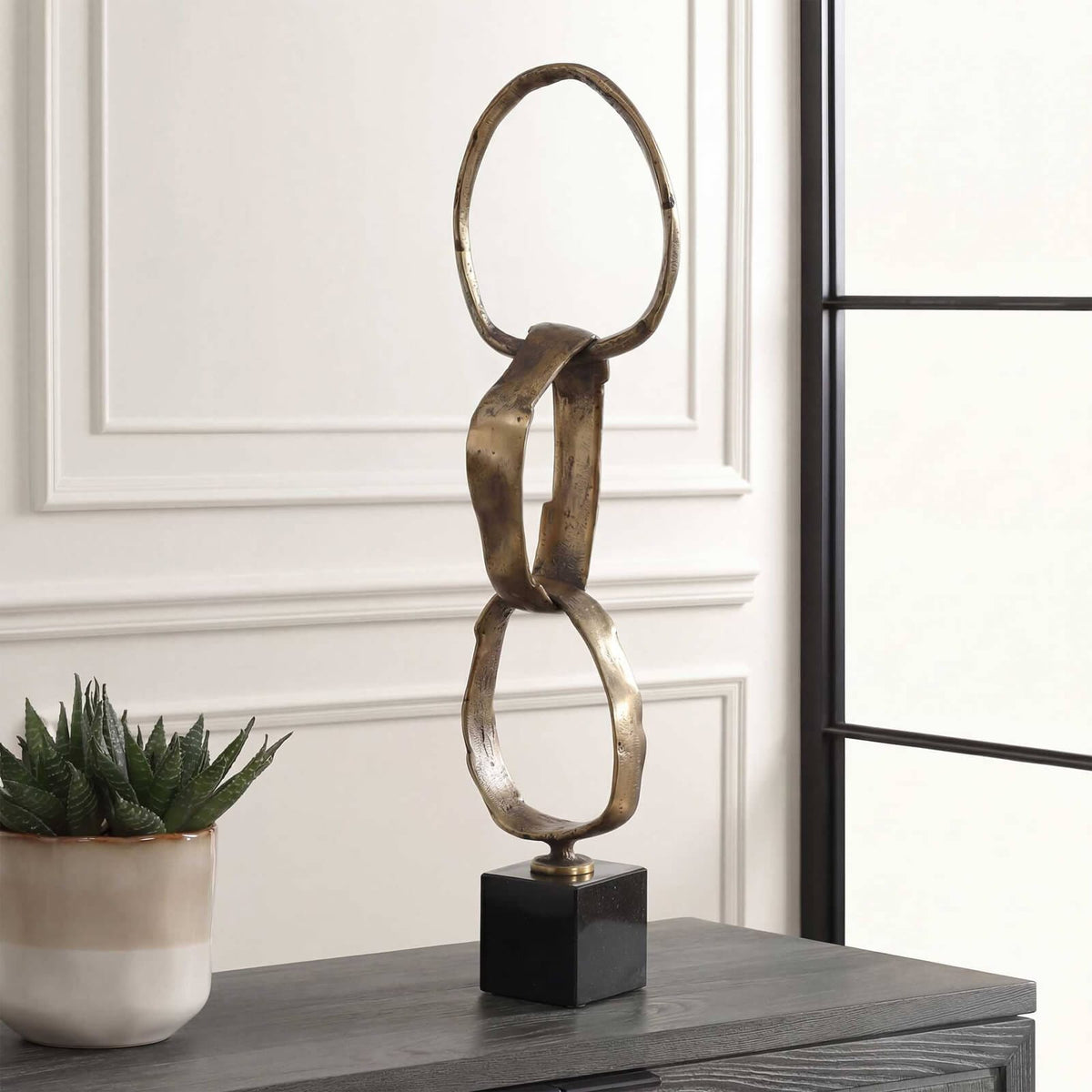 Uttermost Accessories Loopform Brass Ring Sculpture House of Isabella UK