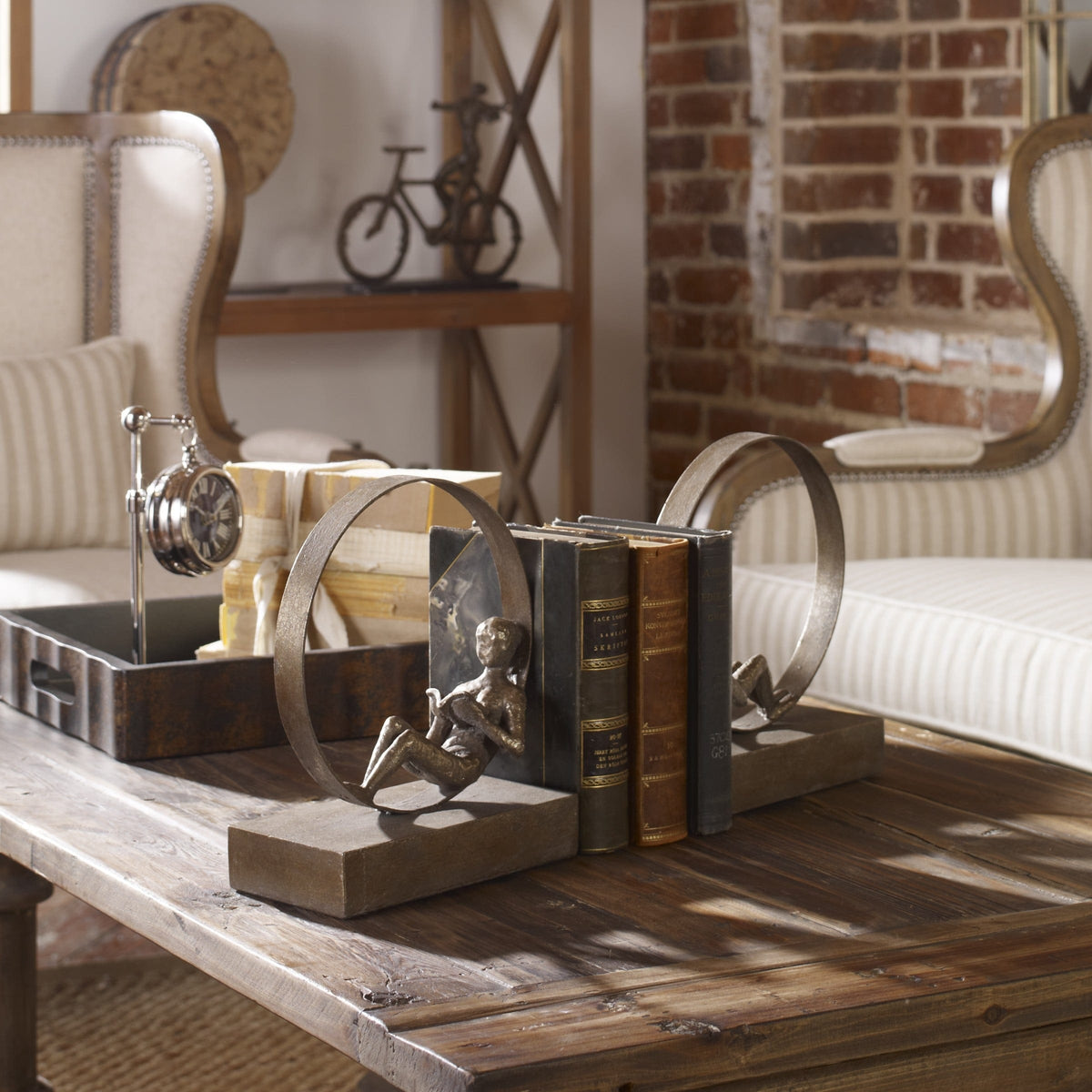 Uttermost Accessories Lounging Reader Antique Bookends Set/2 House of Isabella UK