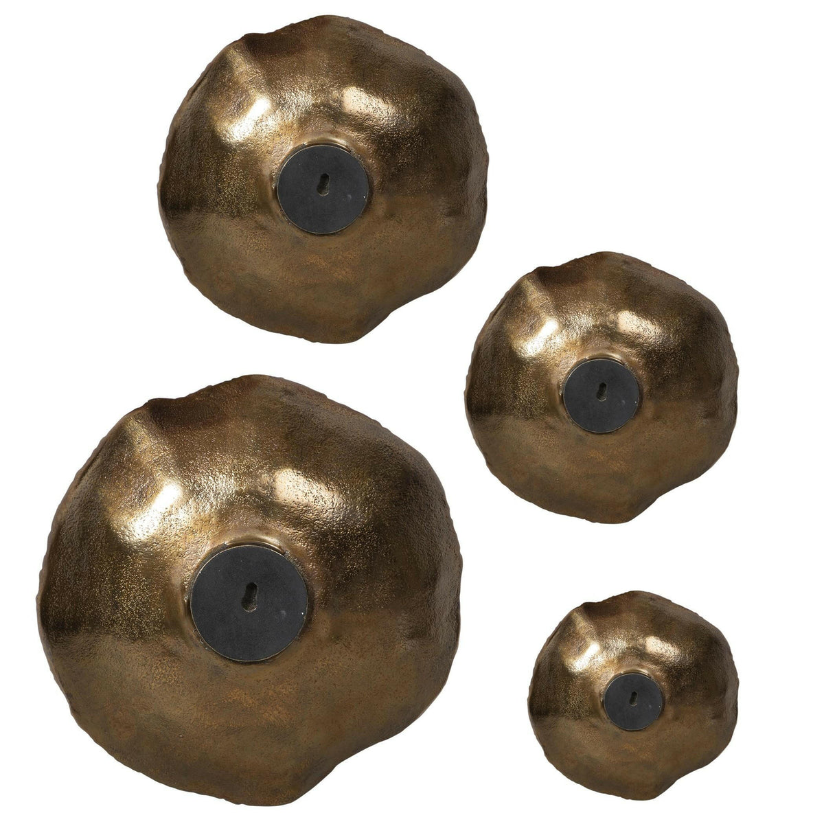 Lucky Coins Brass Wall Bowls, S/4.