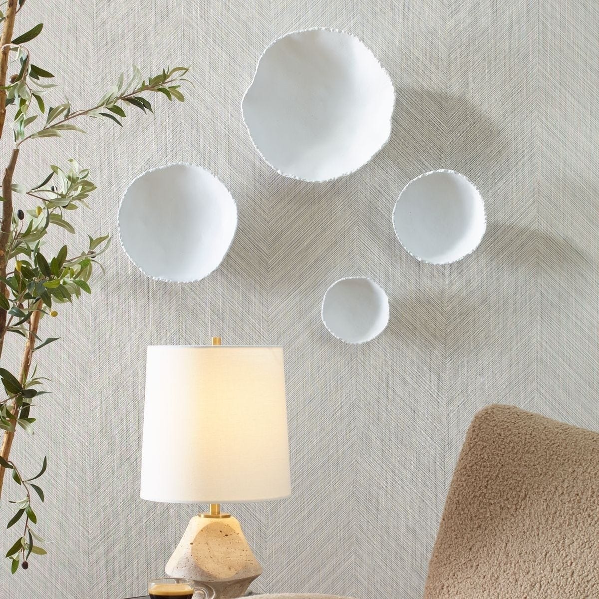 Uttermost Accessories Lucky Coins Wall Bowls in White Metal - Set of 4 House of Isabella UK