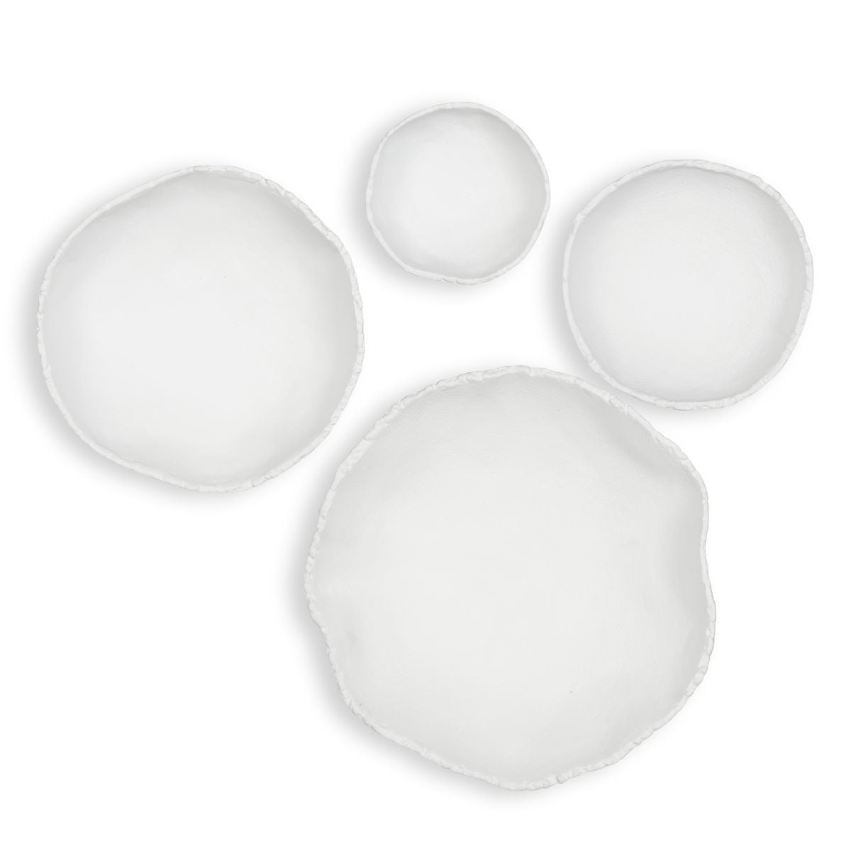 Uttermost Accessories Lucky Coins Wall Bowls in White Metal - Set of 4 House of Isabella UK