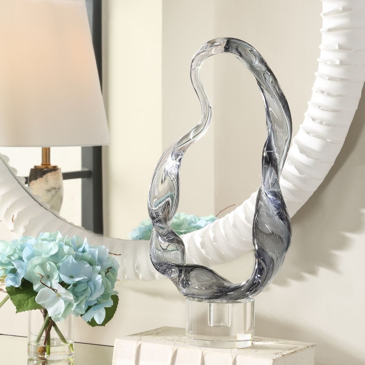 Uttermost Accessories Luminous Twist Glass Sculpture House of Isabella UK