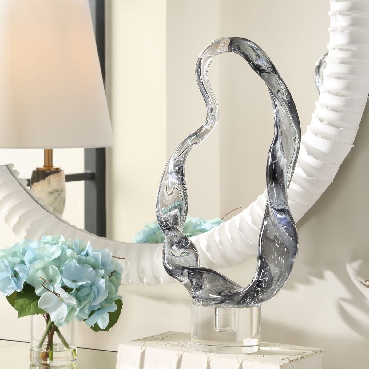 Uttermost Accessories Luminous Twist Glass Sculpture House of Isabella UK