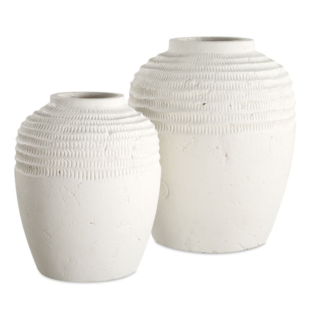 Uttermost Accessories Luna Ridge White Ceramic Vases Set of 2 House of Isabella UK