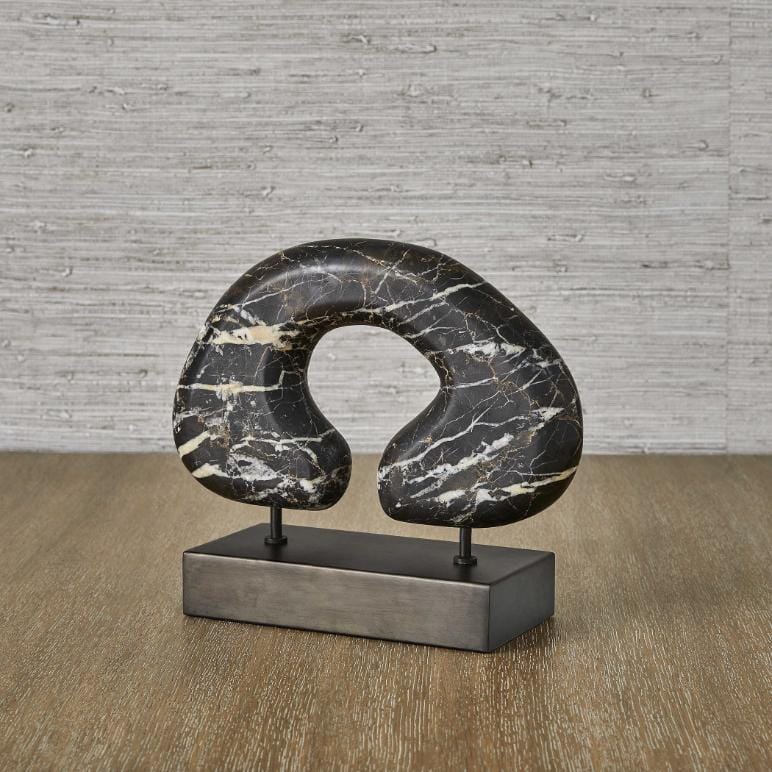 Uttermost Accessories Modern Tunnel Vision Sculpture in Black Marble House of Isabella UK