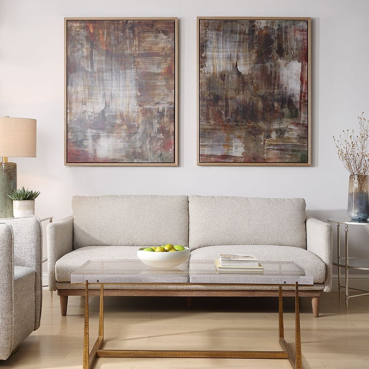 Uttermost Accessories Molten Patina Framed Canvases, Set of 2 House of Isabella UK