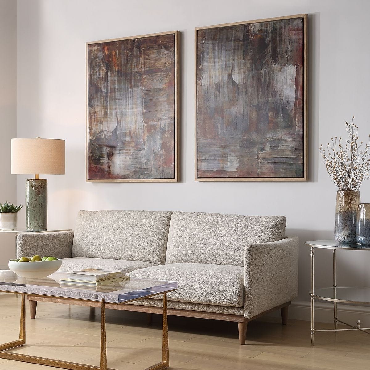 Uttermost Accessories Molten Patina Framed Canvases, Set of 2 House of Isabella UK