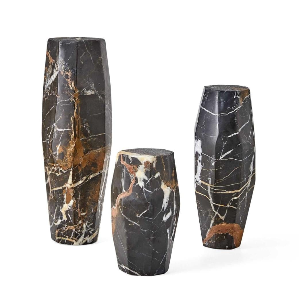 Uttermost Accessories Multifaceted Taper Candleholders - Marble, Set of 3 House of Isabella UK