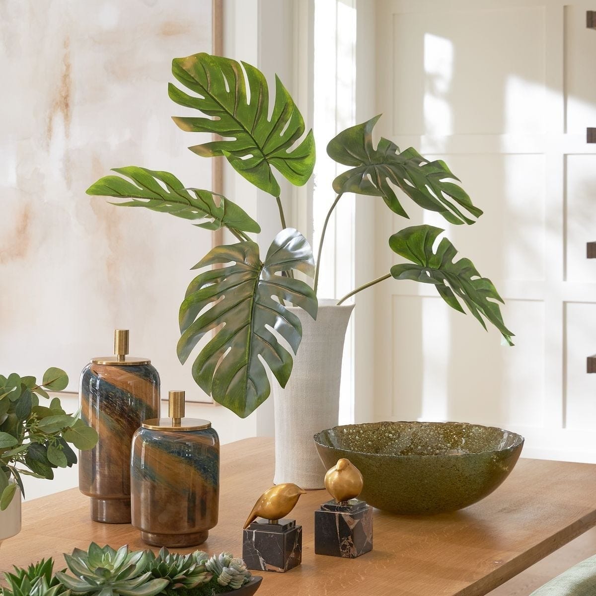Uttermost Accessories Muse Monstera Centerpiece Vase in White House of Isabella UK