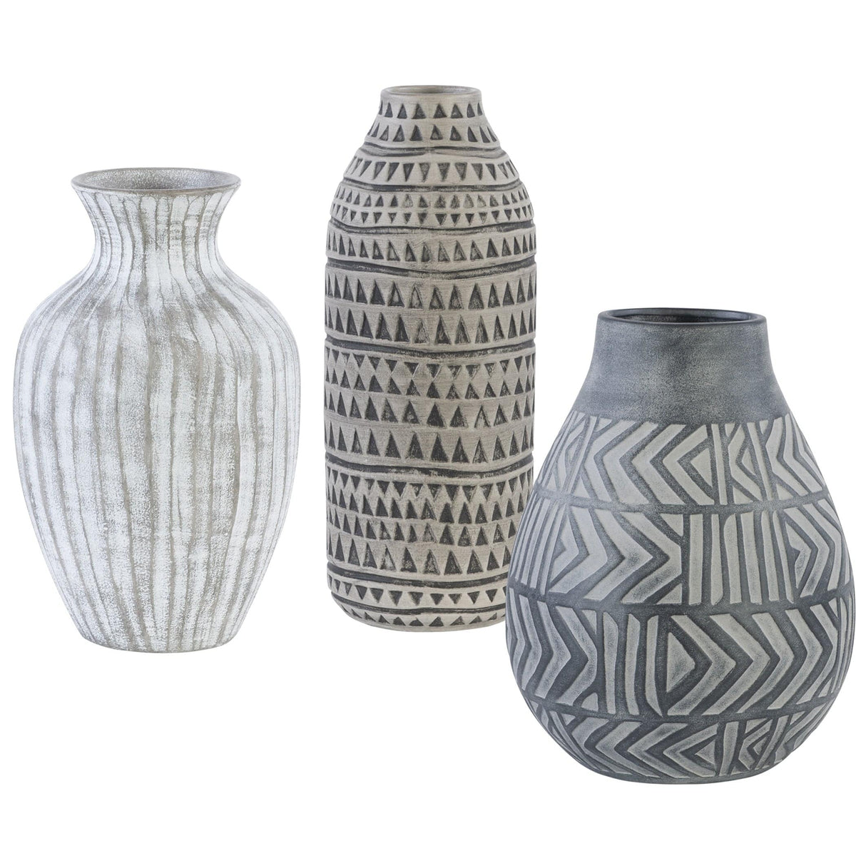 Uttermost Accessories Natchez Geometric Vases, S/3 House of Isabella UK