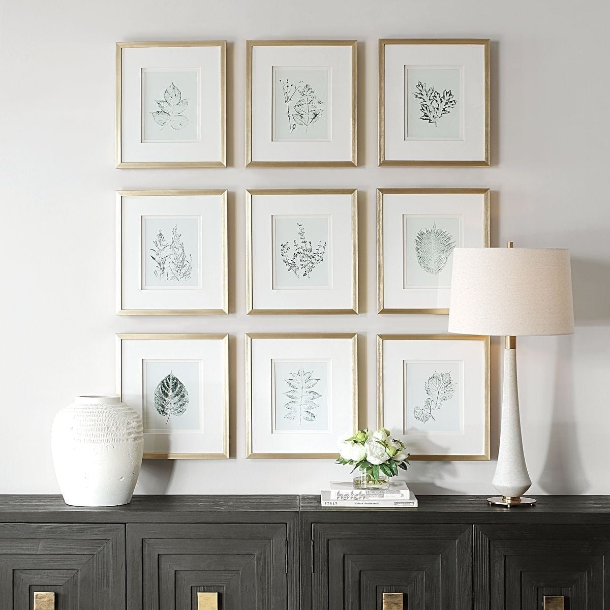 Uttermost Accessories Nature's Script Framed Botanical Prints Set of 9 House of Isabella UK