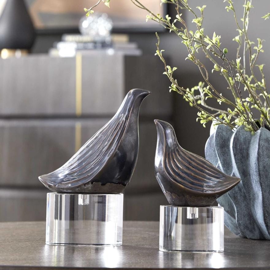 Uttermost Accessories Nesting Bird Gray Sculptures, Set of 2 House of Isabella UK