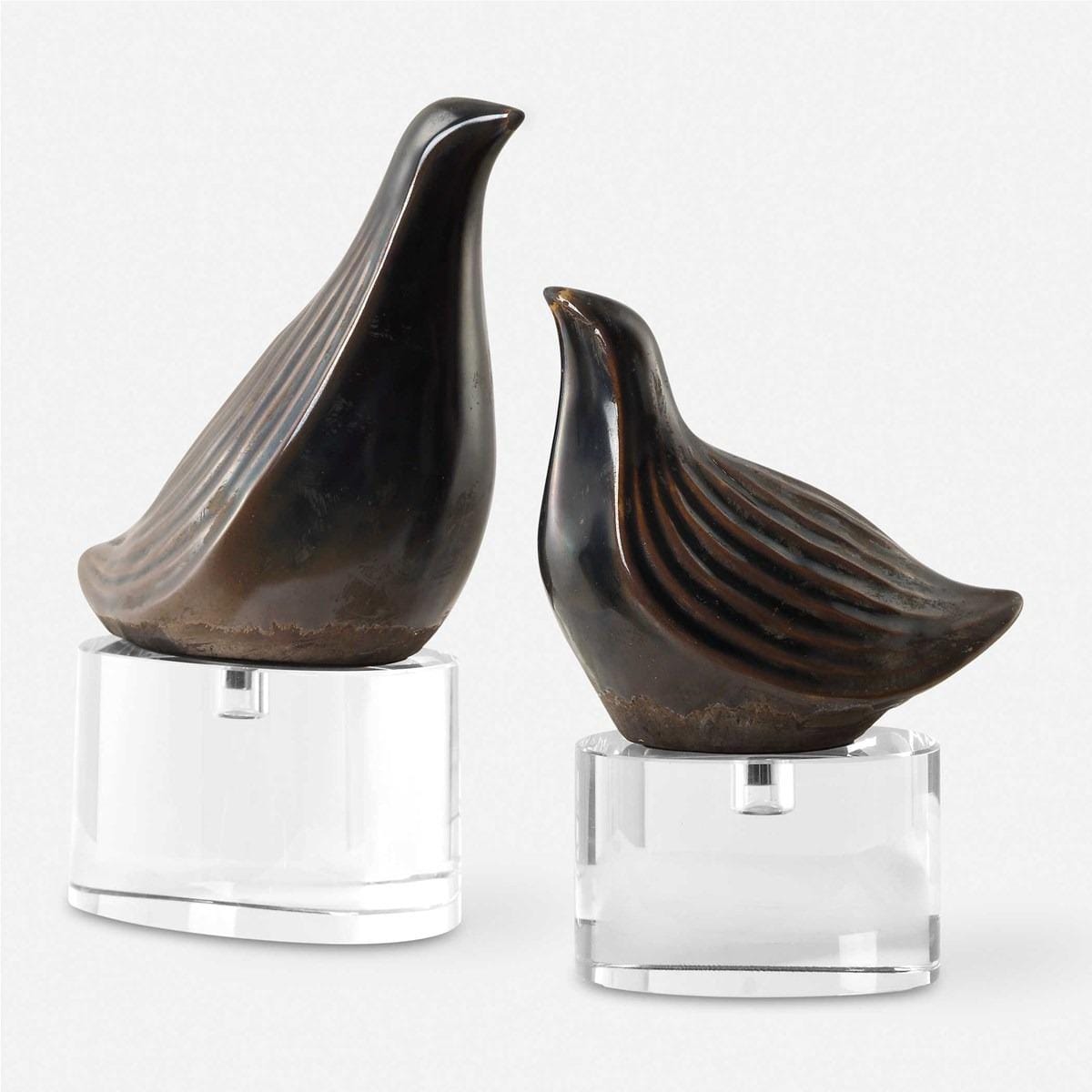 Uttermost Accessories Nesting Bird Gray Sculptures, Set of 2 House of Isabella UK