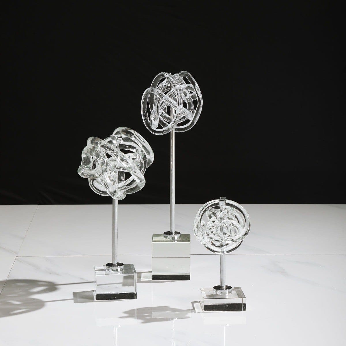 Uttermost Accessories Neuron Glass Table Top Sculptures, Set of 3 House of Isabella UK