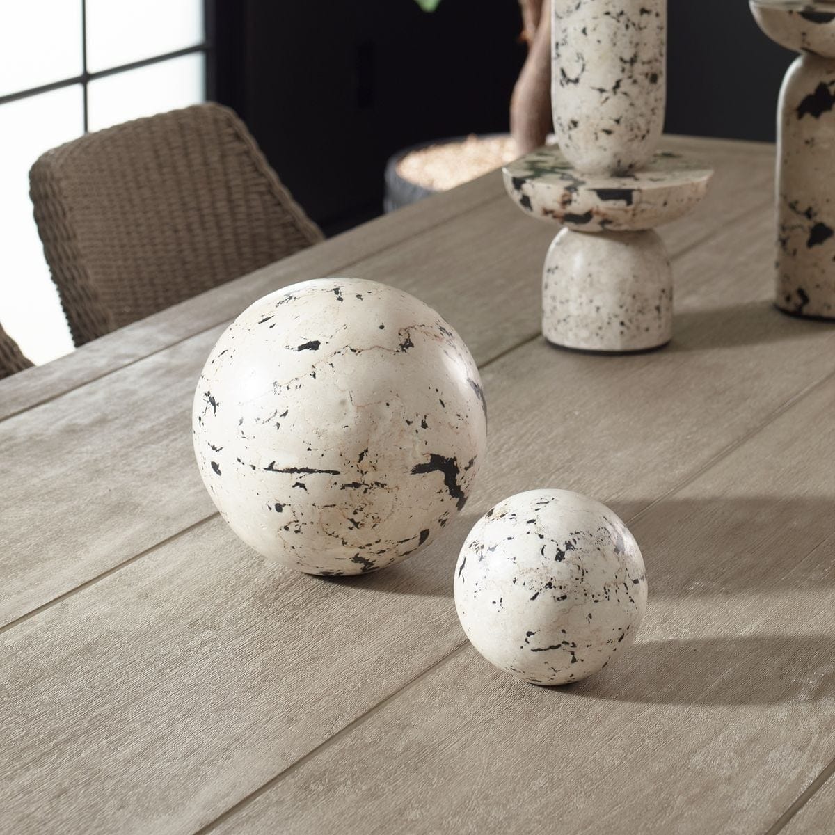 Uttermost Accessories Nouveau Coral Stone Decorative Spheres - Set of 2 House of Isabella UK