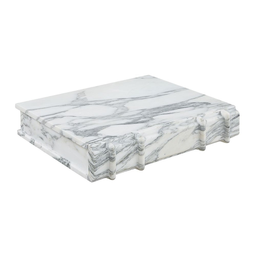 Uttermost Accessories Novel Box in Arabescato Marble Small House of Isabella UK