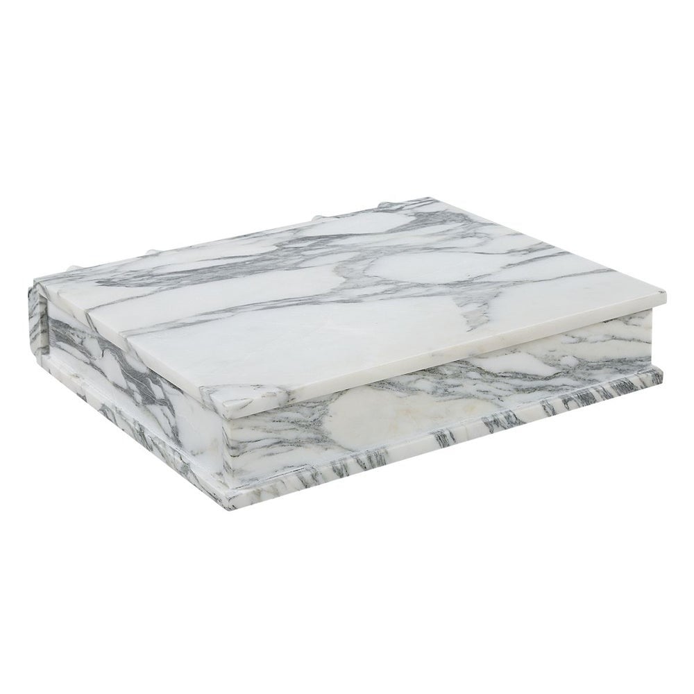 Uttermost Accessories Novel Box in Arabescato Marble Small House of Isabella UK