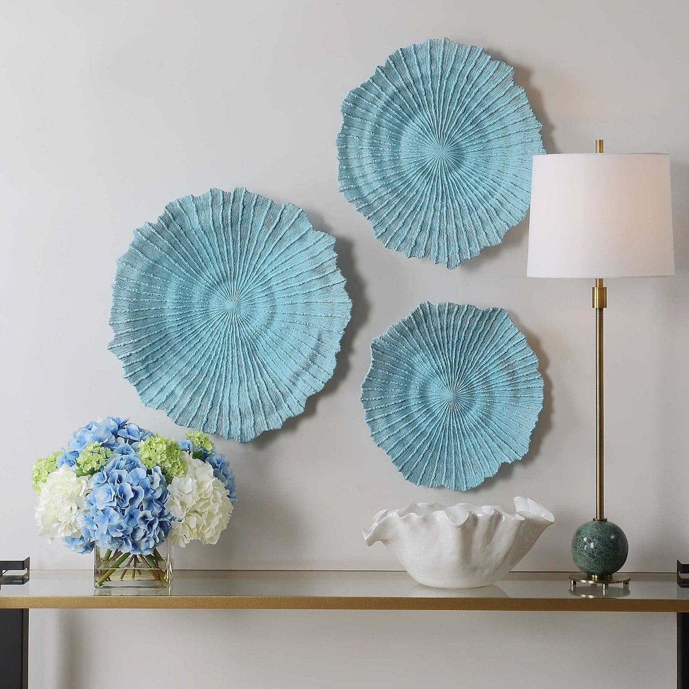 Uttermost Accessories Ocean Gems Wall Decor, Blue Set of 3 House of Isabella UK