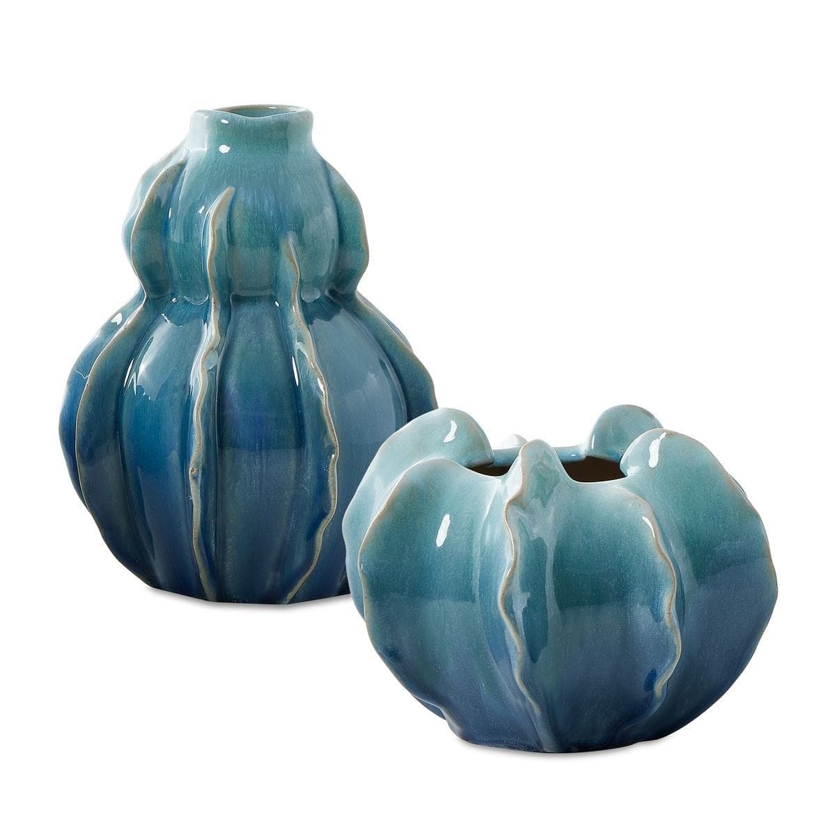 Uttermost Accessories Ocean Wave Outdoor Glazed Vases Set of 2 House of Isabella UK