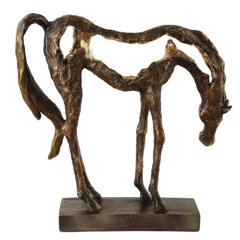 Openly Grazing Horse Sculpture.