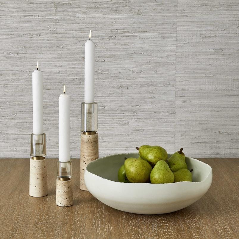 Uttermost Accessories Optic Candleholders - Travertine, Set of 3 House of Isabella UK