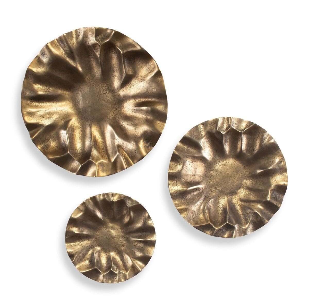 Uttermost Accessories Peonia Outdoor Gold Wall Art Set of 3 House of Isabella UK