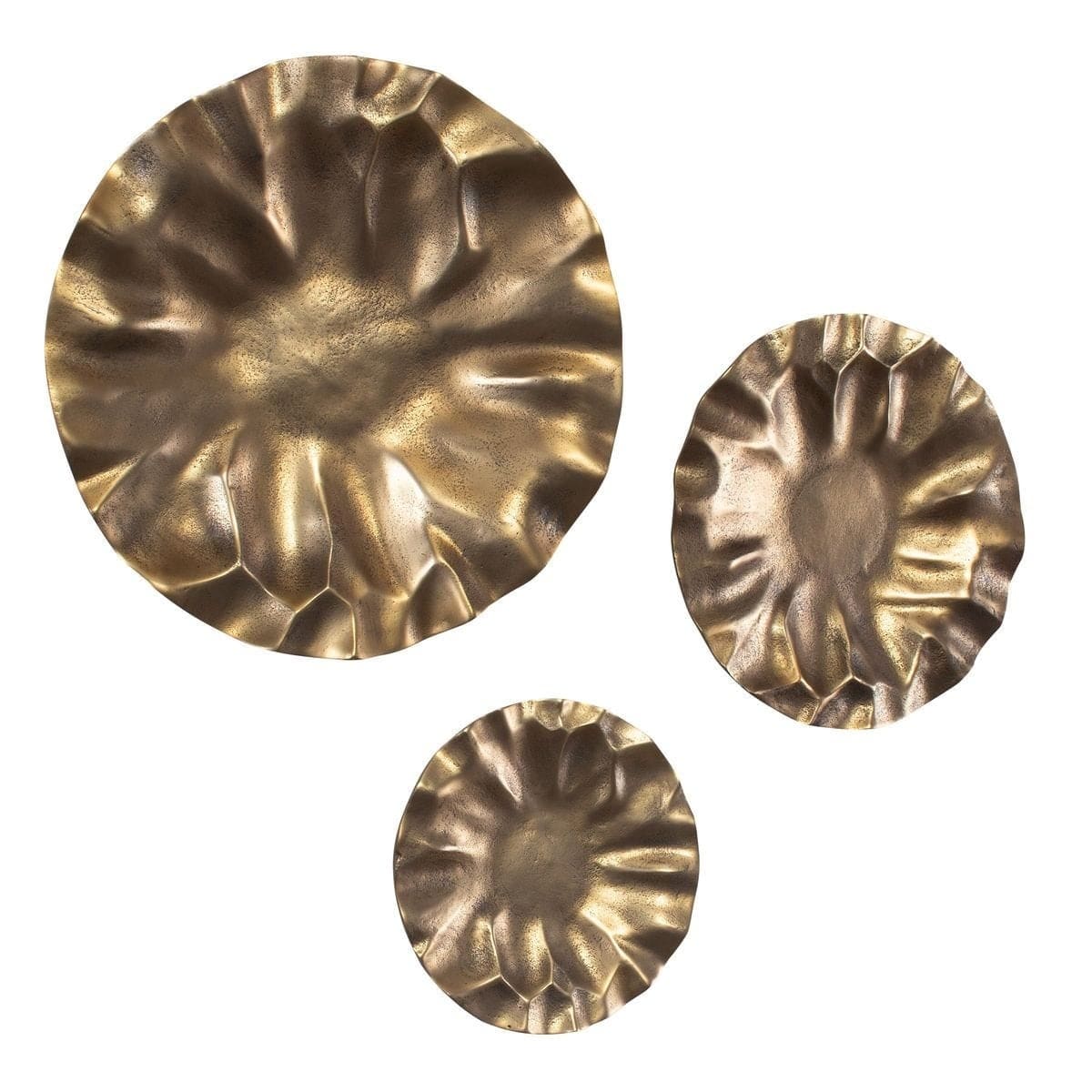 Uttermost Accessories Peonia Outdoor Gold Wall Art Set of 3 House of Isabella UK