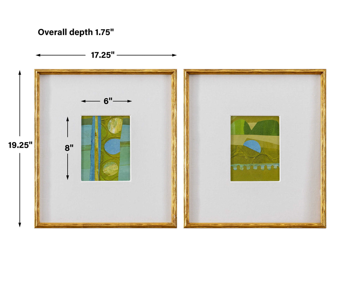 Uttermost Accessories Petite Bijoux Framed Canvases - Lime, S/2 House of Isabella UK