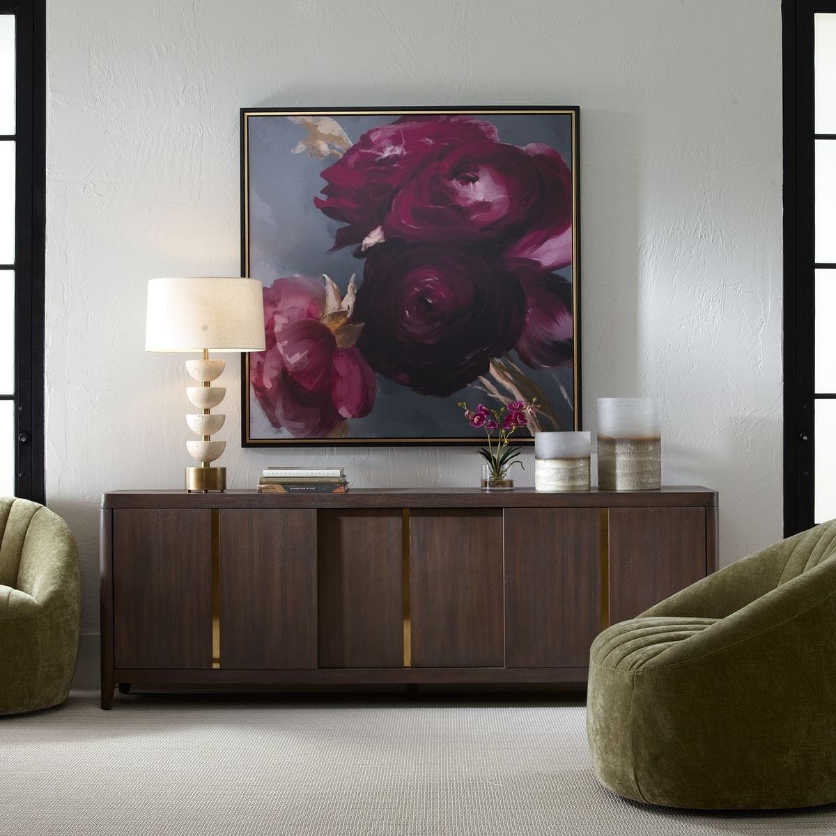 Uttermost Accessories Plum Ranculus Framed Floral Art House of Isabella UK