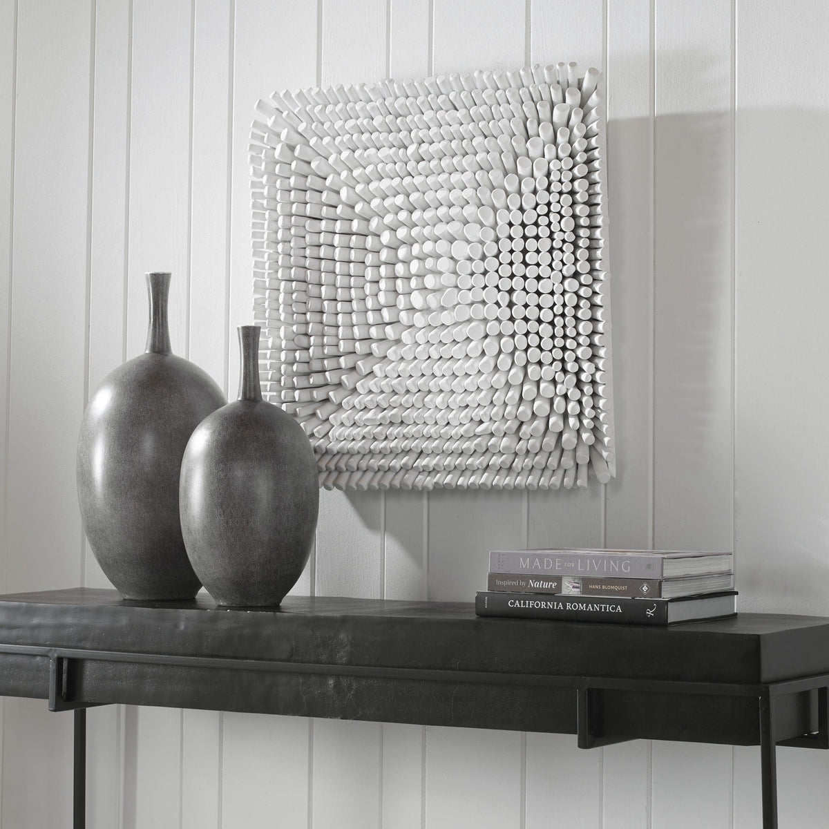 Uttermost Accessories Portside White Wood Wall Panel House of Isabella UK