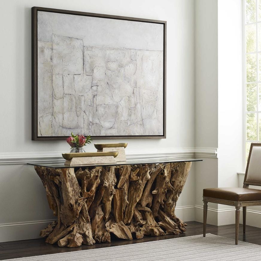 Uttermost Accessories Raised Consciousness Travertine & Brass Bowl - Tall House of Isabella UK