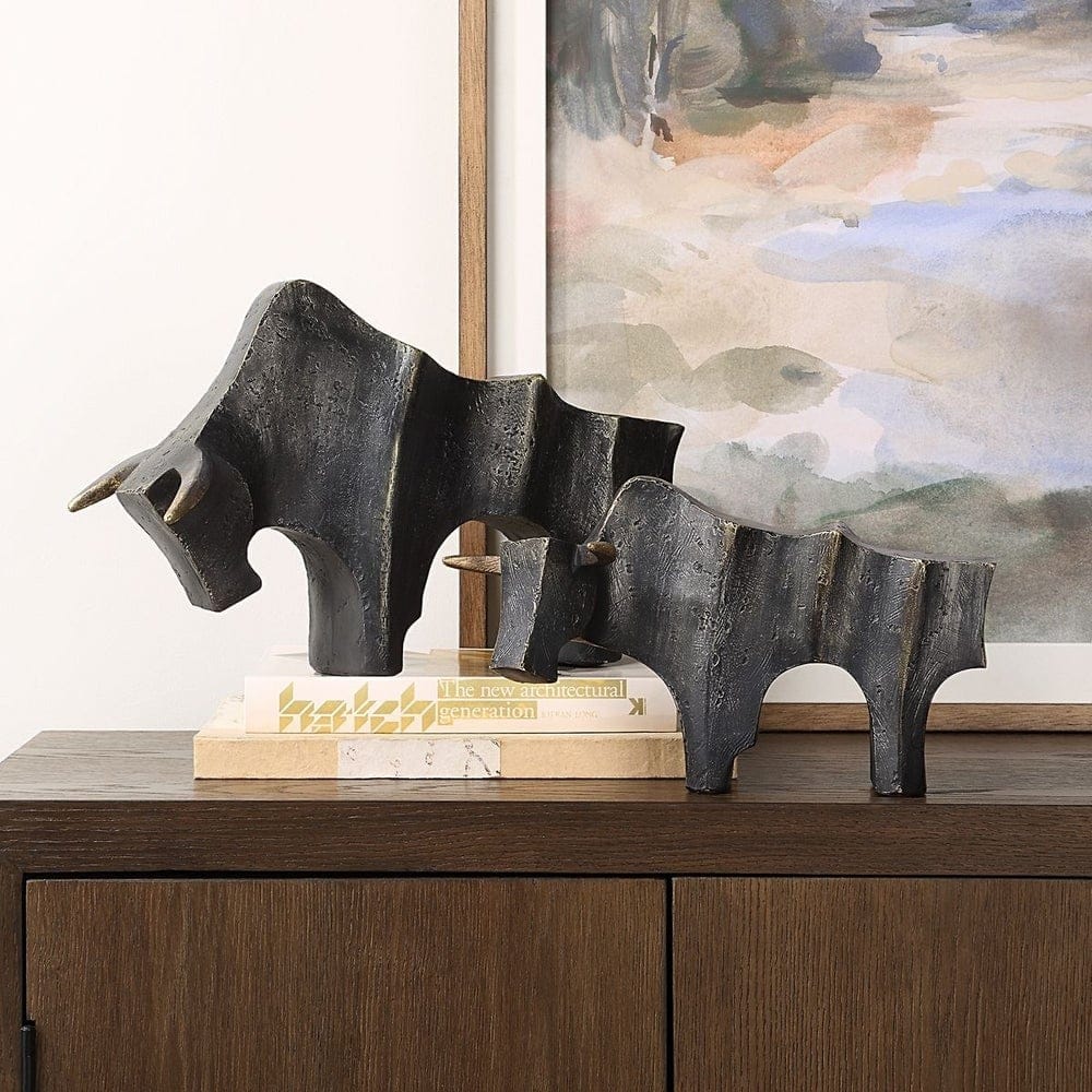 Uttermost Accessories Regal Bull Sculptures Set of 2 House of Isabella UK