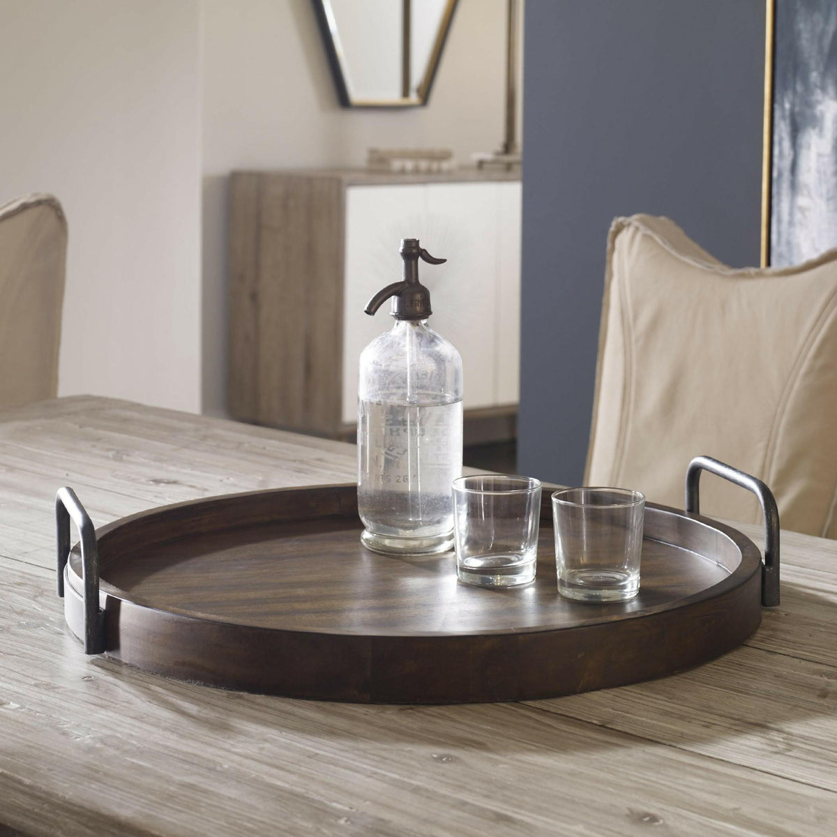 Reine Round Wooden Tray.