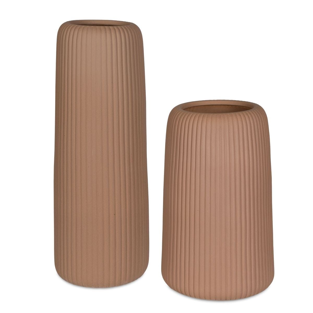 Uttermost Accessories Ridge Indoor-Outdoor Light Brown Vases, Set of 2 House of Isabella UK