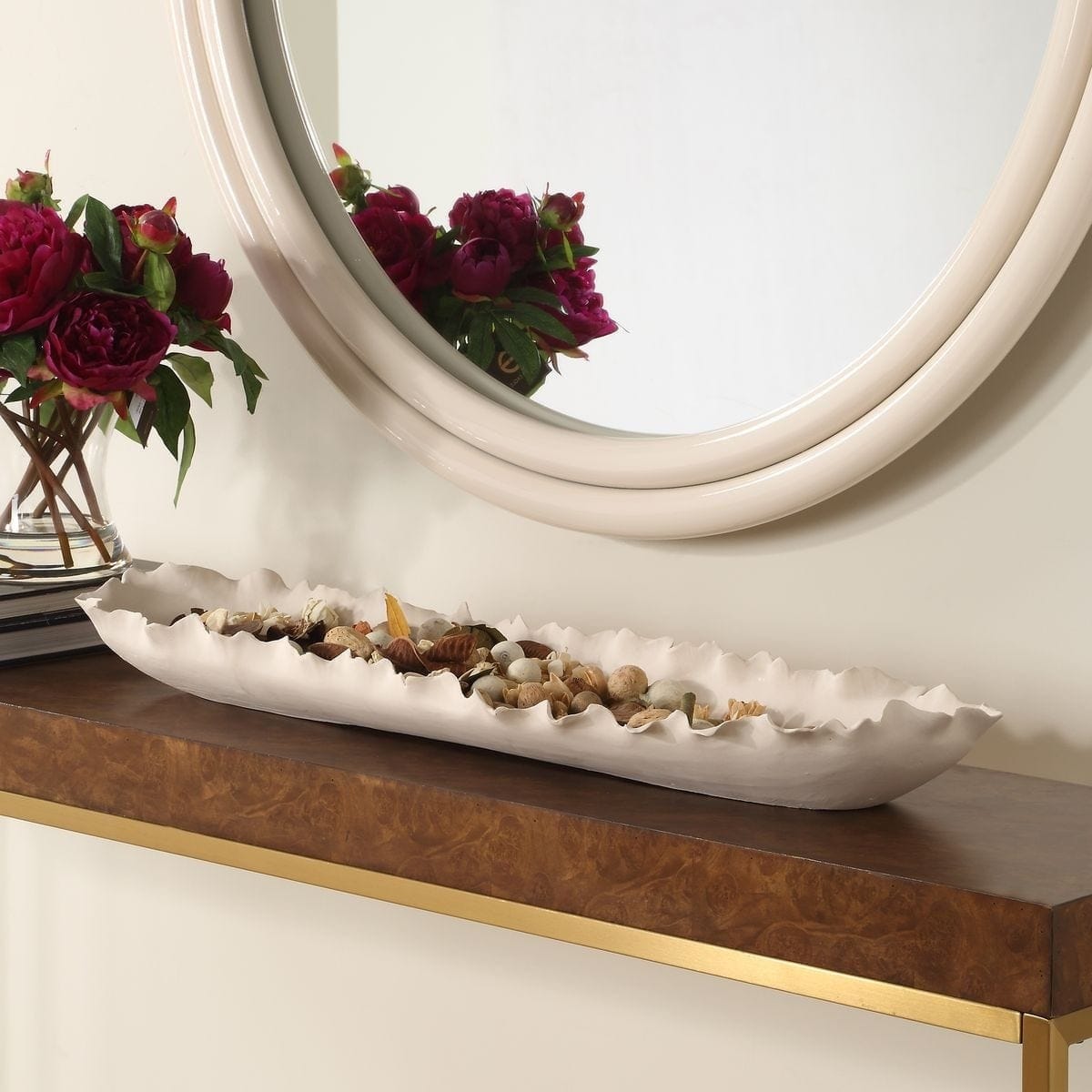 Uttermost Accessories Ripple Crest White Bowl House of Isabella UK