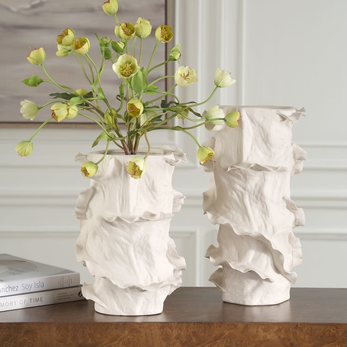 Uttermost Accessories Ripple Crest White Vases Set of 2 House of Isabella UK