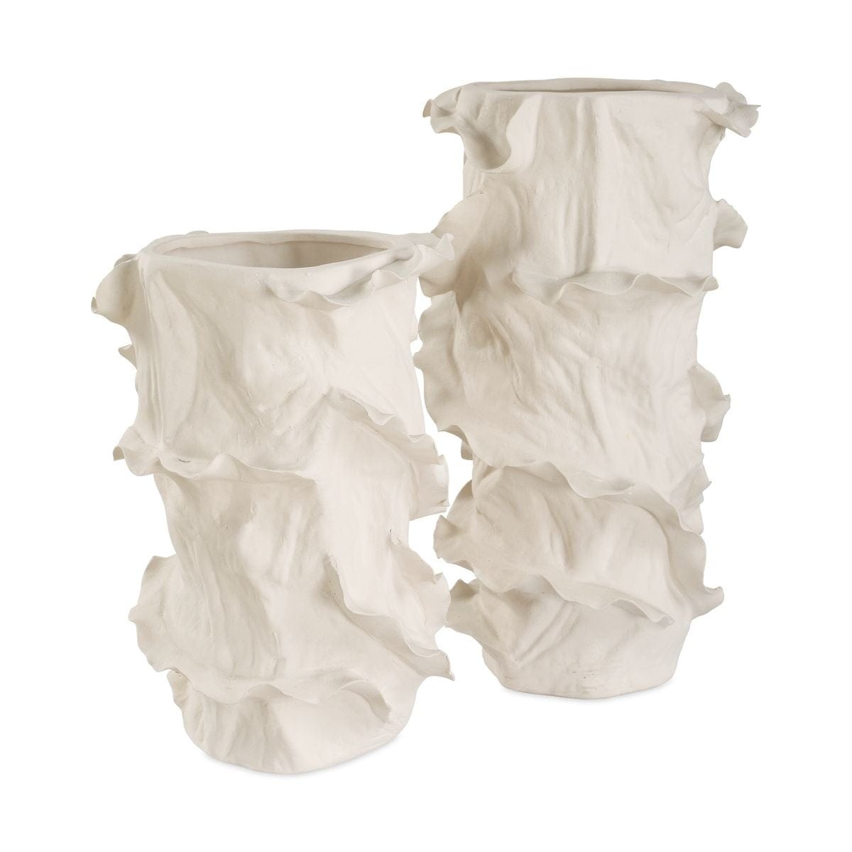 Uttermost Accessories Ripple Crest White Vases Set of 2 House of Isabella UK
