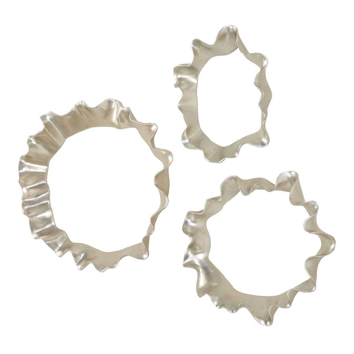 Uttermost Accessories Ripple Effect Silver Wall Art Set of 3 House of Isabella UK