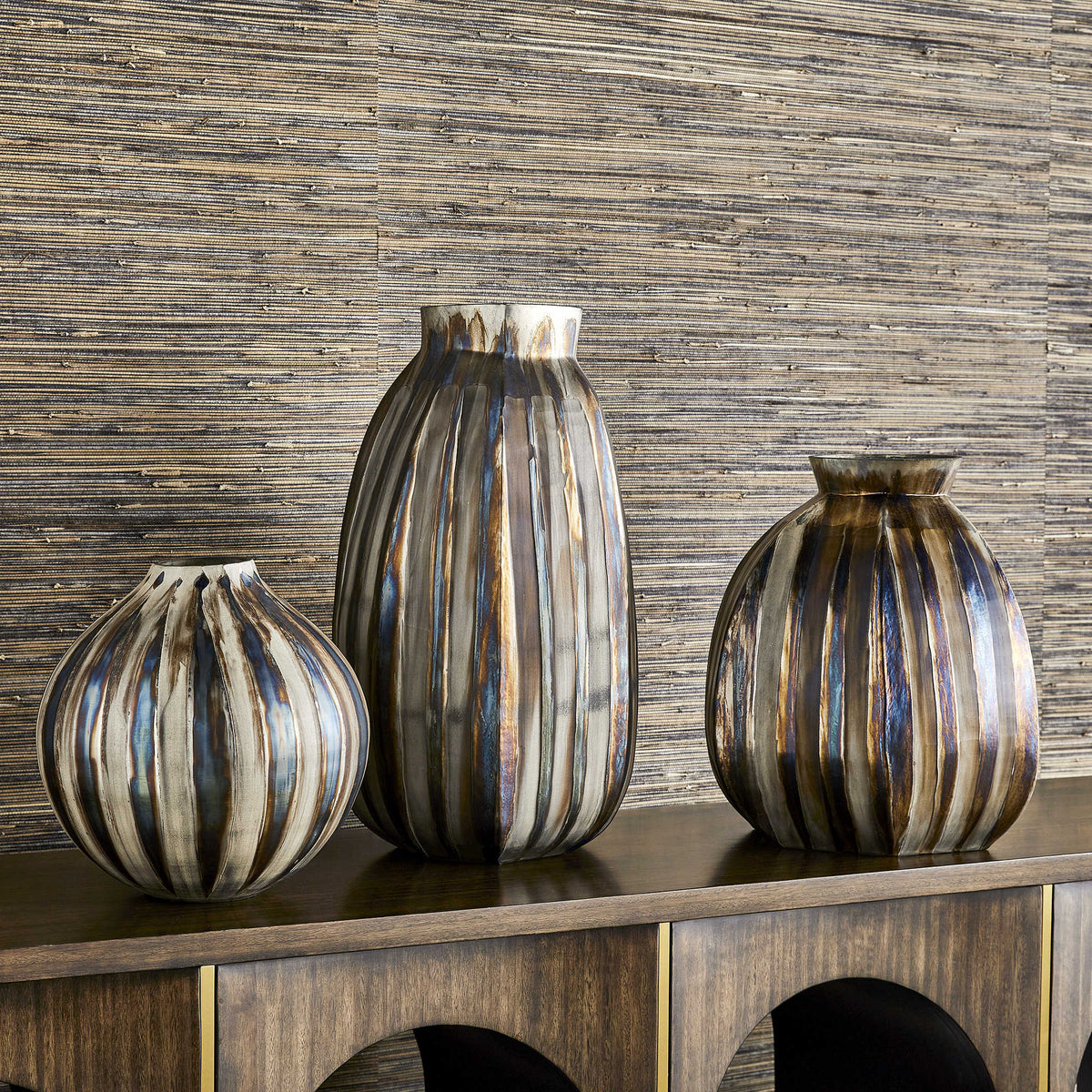 Uttermost Accessories Ripple Vase - Bronze Tall House of Isabella UK