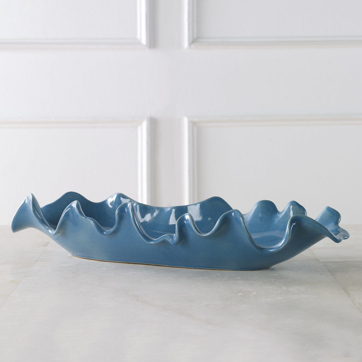 Uttermost Accessories Ruffled Feathers Blue Bowl House of Isabella UK