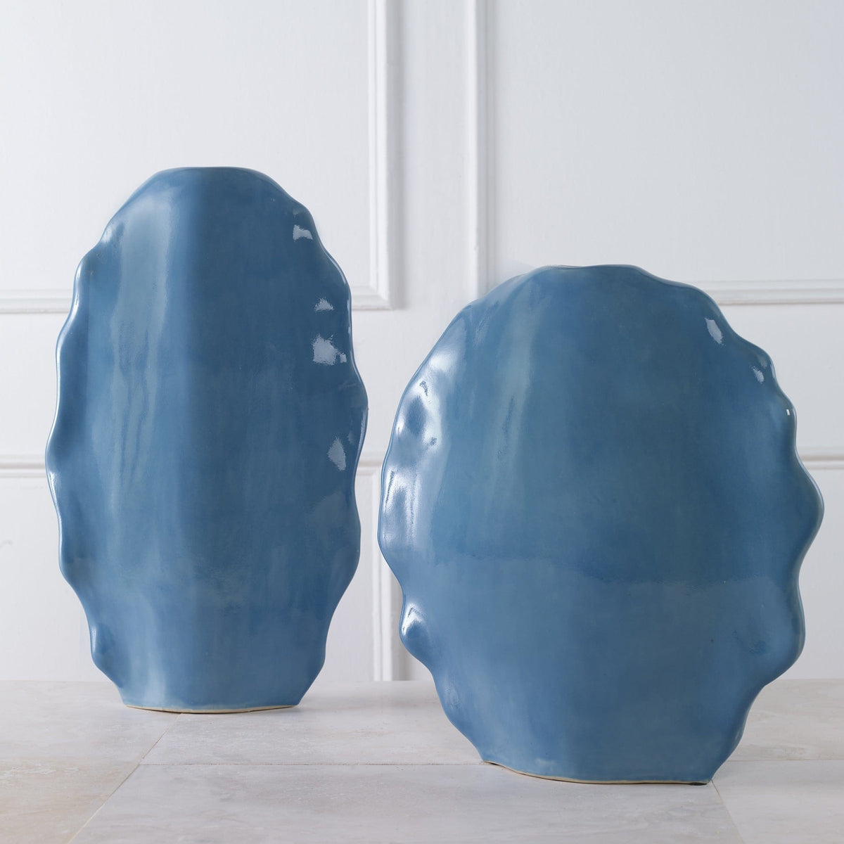 Uttermost Accessories Ruffled Feathers Blue Vases, S/2 House of Isabella UK