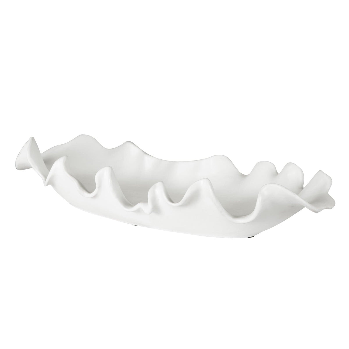 Uttermost Accessories Ruffled Feathers Modern Indoor-Outdoor White Bowl House of Isabella UK