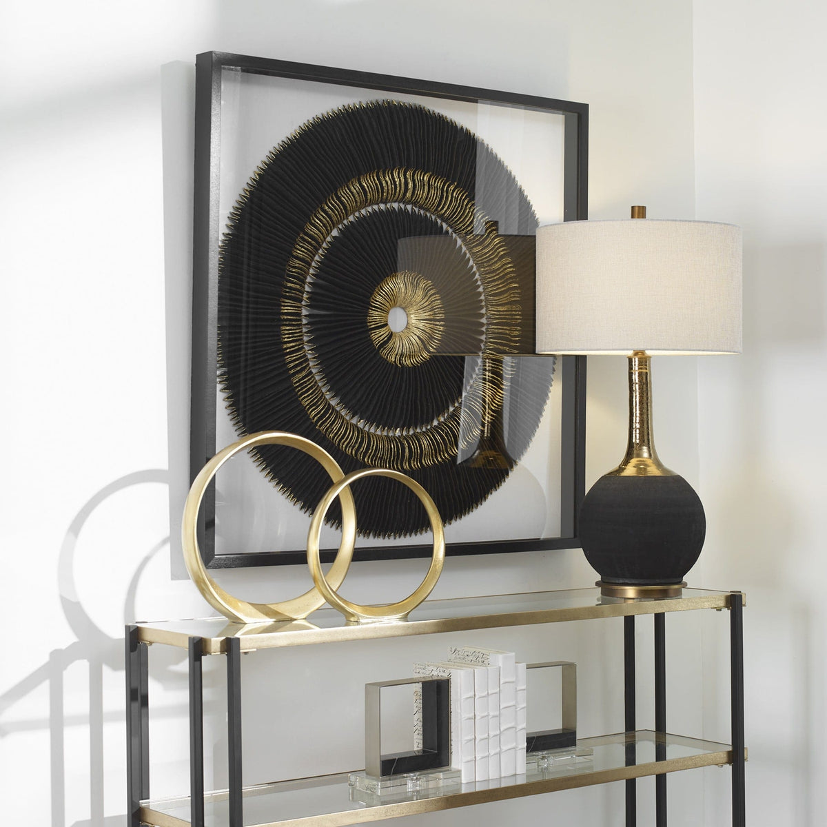Uttermost Accessories Sandara Black And Gold Shadow Box House of Isabella UK